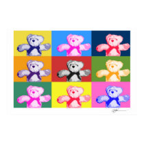 Pop Art Teddy Bears Print by ziggyquirk Pop Art Teddy Bears Print