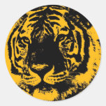 Pop Art Tiger Round Sticker