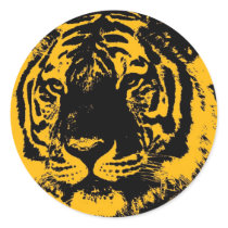 Pop Art Tiger Round Sticker