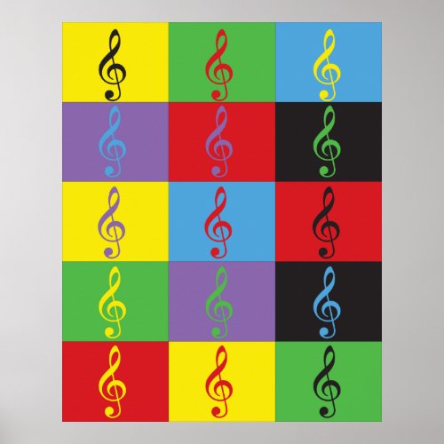 Pop Art Treble Clef Poster