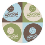 Pop Art Water Polo Round Stickers