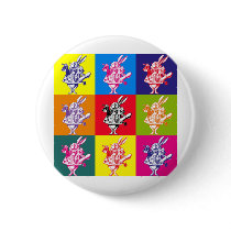 Pop Art White Rabbit Pins