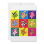 Pop Art White Rabbit Full Colour invitations