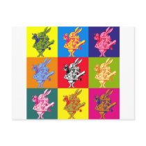 Pop Art White Rabbit Full Colour postcards
