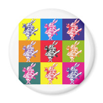 Pop Art White Rabbit Refrigerator Magnet