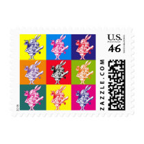 Pop Art White Rabbit Stamp