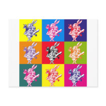 Pop Art White Rabbit postcards