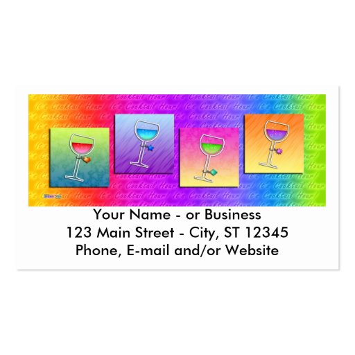 Pop Art Wine BUSINESS CARDS (horizontal) (front side)