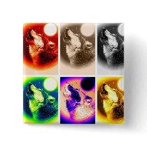 Pop Art Wolf Pin