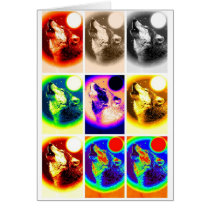 Pop Art Wolf Card