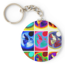 Pop Art Wolf Keychains