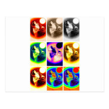 Pop Art Wolf Post Cards