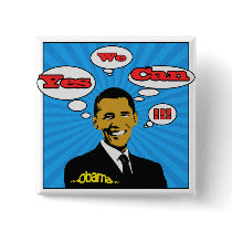 Pop Art Yes We Can Obama Button