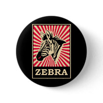 Pop Art Zebra Button