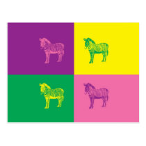Pop Art Zebra Post Card