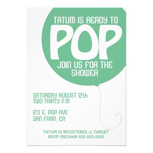 POP Baby Shower Invitation