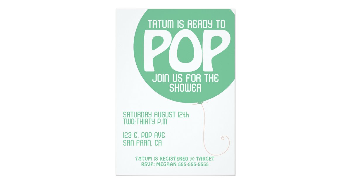POP Baby Shower Invitation Zazzle