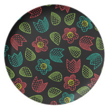 Pop Bot Ditsy Black Plate