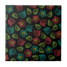 Pop Bot Ditsy Black Tile