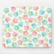 Pop Bot Ditsy White Mousepad
