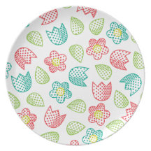 Pop Bot Ditsy White Plate