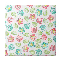 Pop Bot Ditsy White Tile
