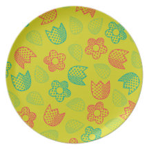 Pop Bot Ditsy Yellow Plate