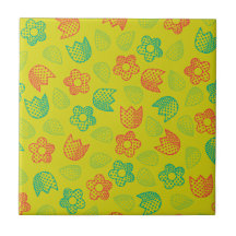 Pop Bot Ditsy Yellow Tile