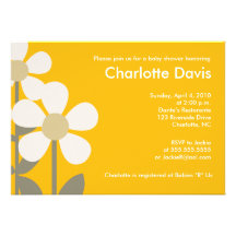 POP Daisy Daisies 5x7 Baby Shower Invitation