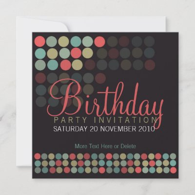 Pop Dots Party Birthday Invitation invitation