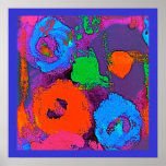 Pop Flowers Lavender Poster