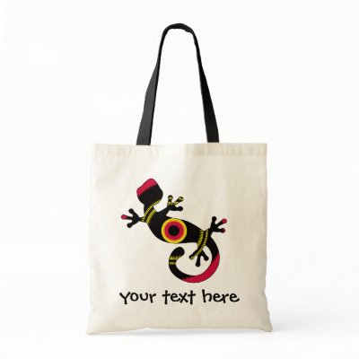 pop gecko blk tote bags Zazzle_bag