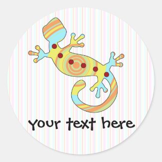 pop gecko swirly round stickers