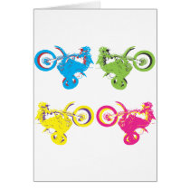 Pop Grungy Motocross Greeting Card