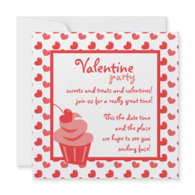 Pop Heart Cupcake invitation