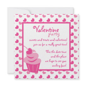 Pop Heart Cupcake invitation