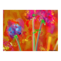Pop Neon Flowers Poster