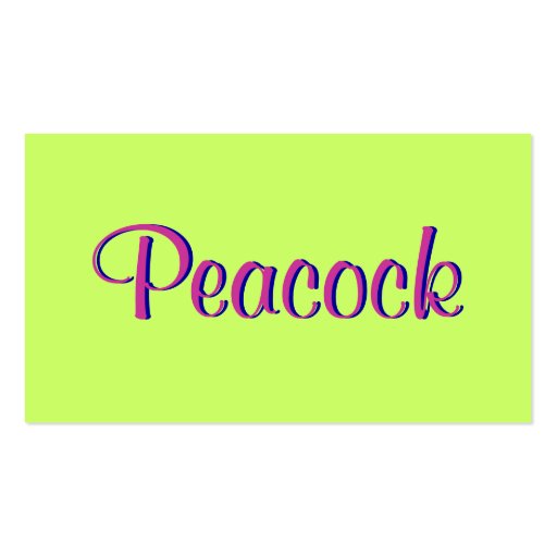 Pop Peacock Business Card (back side)