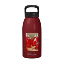 POP - Red plum blossoms and a white plum water bottles