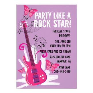 Pop Star Birthday Party Invitation