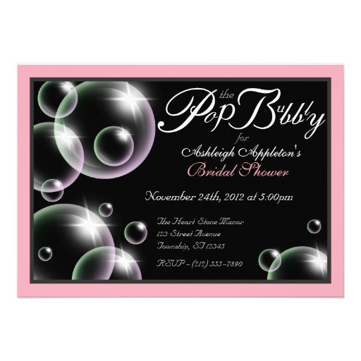 "Pop the Bubbly" Classy Bridal Shower Invitations