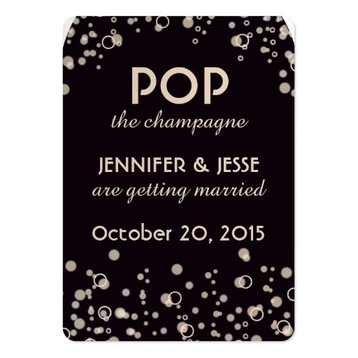 Pop the Champagne - Save The Date Tag Business Card Templates (front side)
