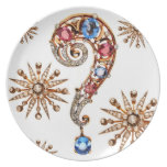 Pop the Question Hint Hint Vintage Costume Jewelry Dinner Plate