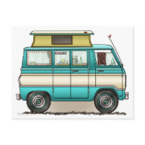 Pop Top Van Camper postcards by art1st Pop Top Van Camper postcards