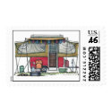 Pop Up Camper Trailer Camping Stamps by art1st Pop Up Camper Trailer Camping Stamps