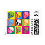 Popart skulls postage