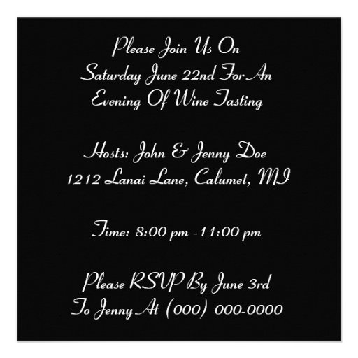 PopArt Wine Tasting Silhouette 4 Steps Invitation