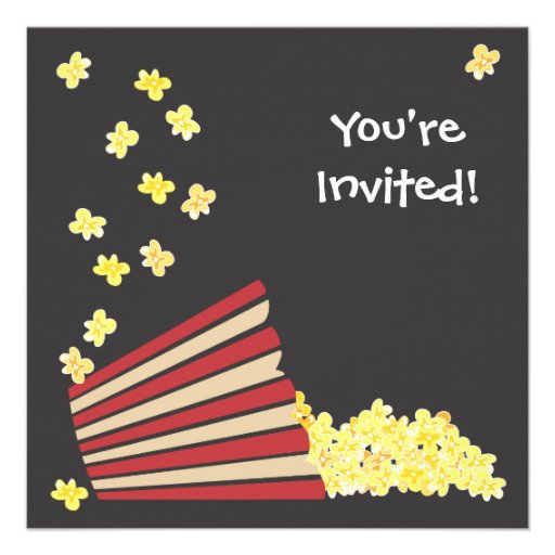 Popcorn and a Movie Birthday Party Invitation