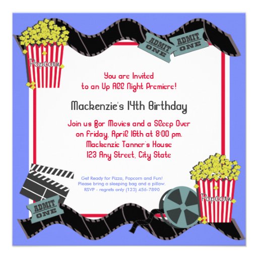 Popcorn and a Movie Custom Invitation