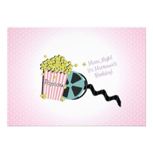 Popcorn and a Movie Sleepover Card